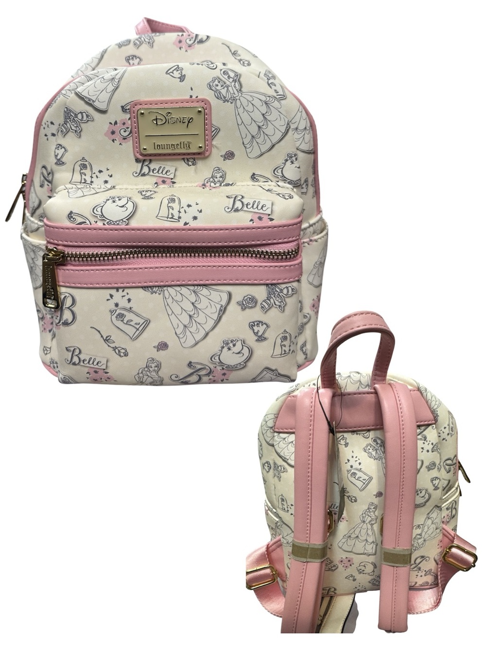 Collectable Loungefly Belle Cream & Pink Mini Backpack for Kids